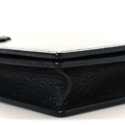 Gucci Dollar Calfskin Enamel Monochrome Mini GG Marmont Chain Wallet Black 9 of 9