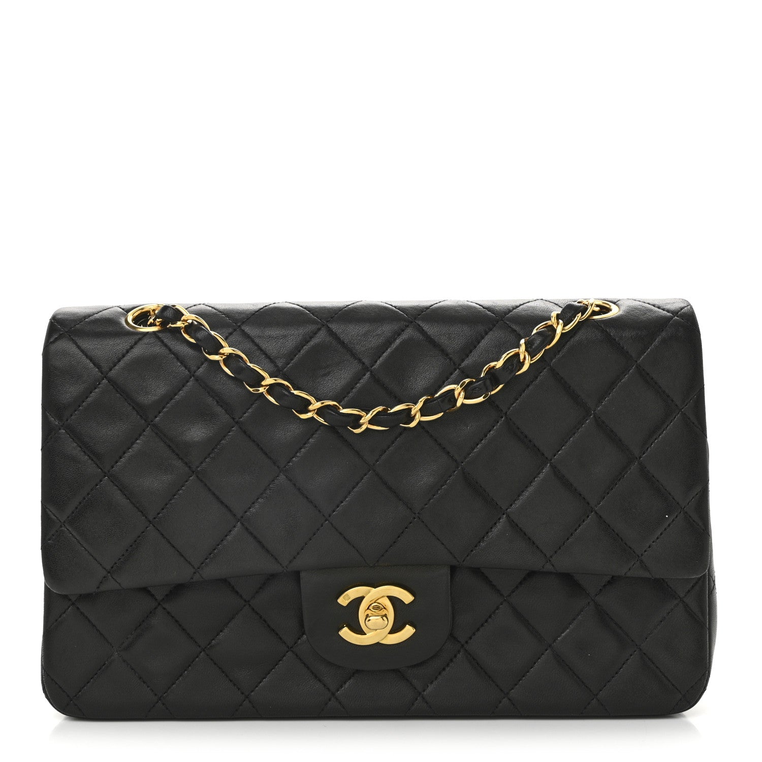 Chanel Lambskin Quilted Medium Double Flap Black 1 of 14