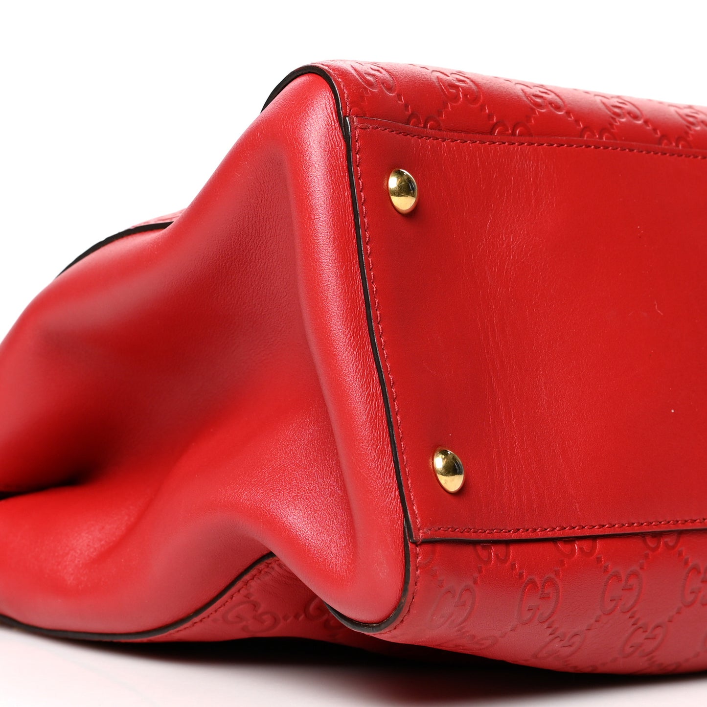 Soft Guccissima Signature Large Shoulder Tote Bag Hibiscus Red