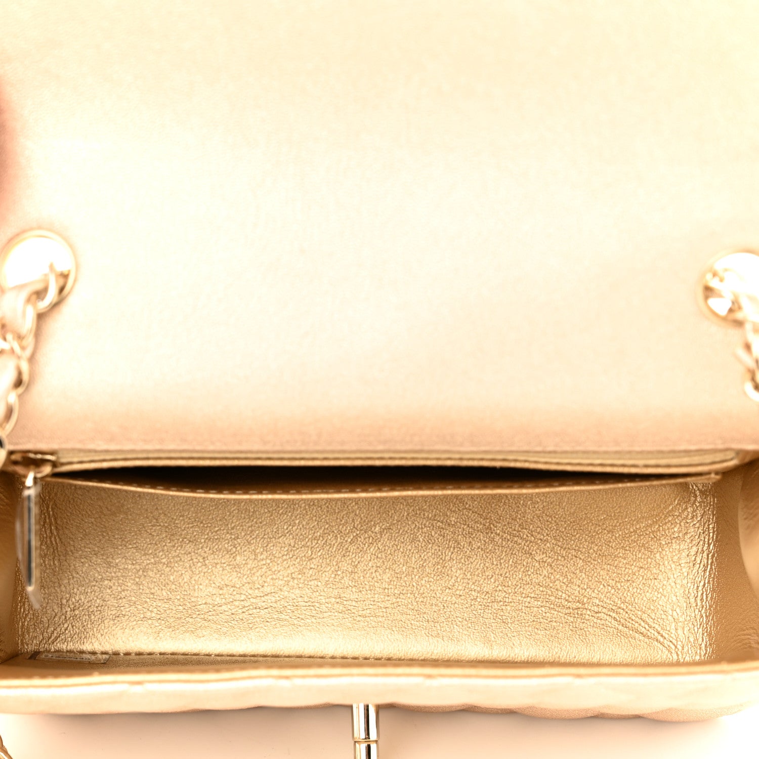Chanel Metallic Lambskin Quilted Mini Rectangular Flap Gold 5 of 10