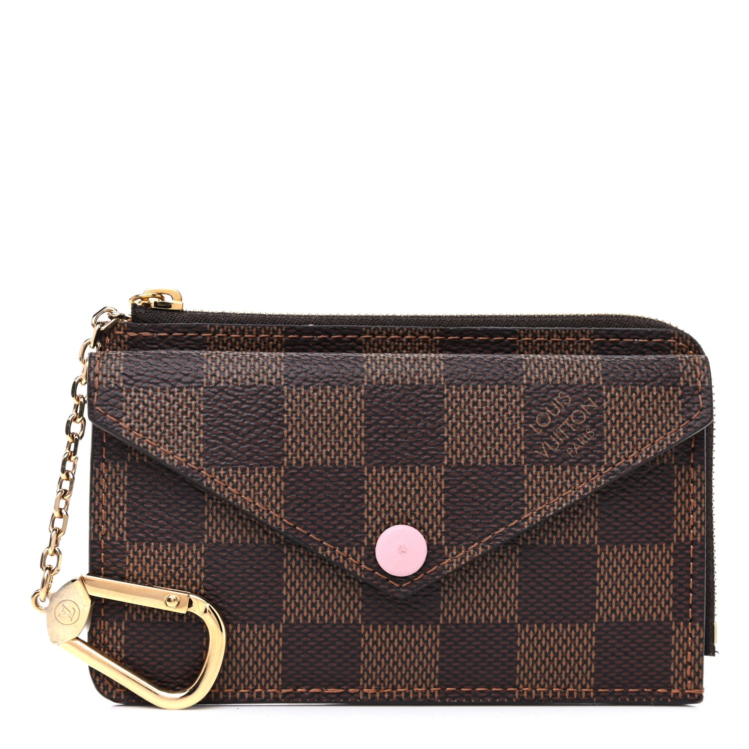 Louis Vuitton Damier Ebene Recto Verso Card Holder Rose Ballerine 1 of 9