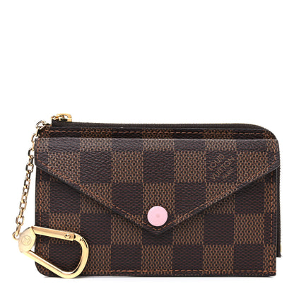 Louis Vuitton Damier Ebene Recto Verso Card Holder Rose Ballerine 1 of 9