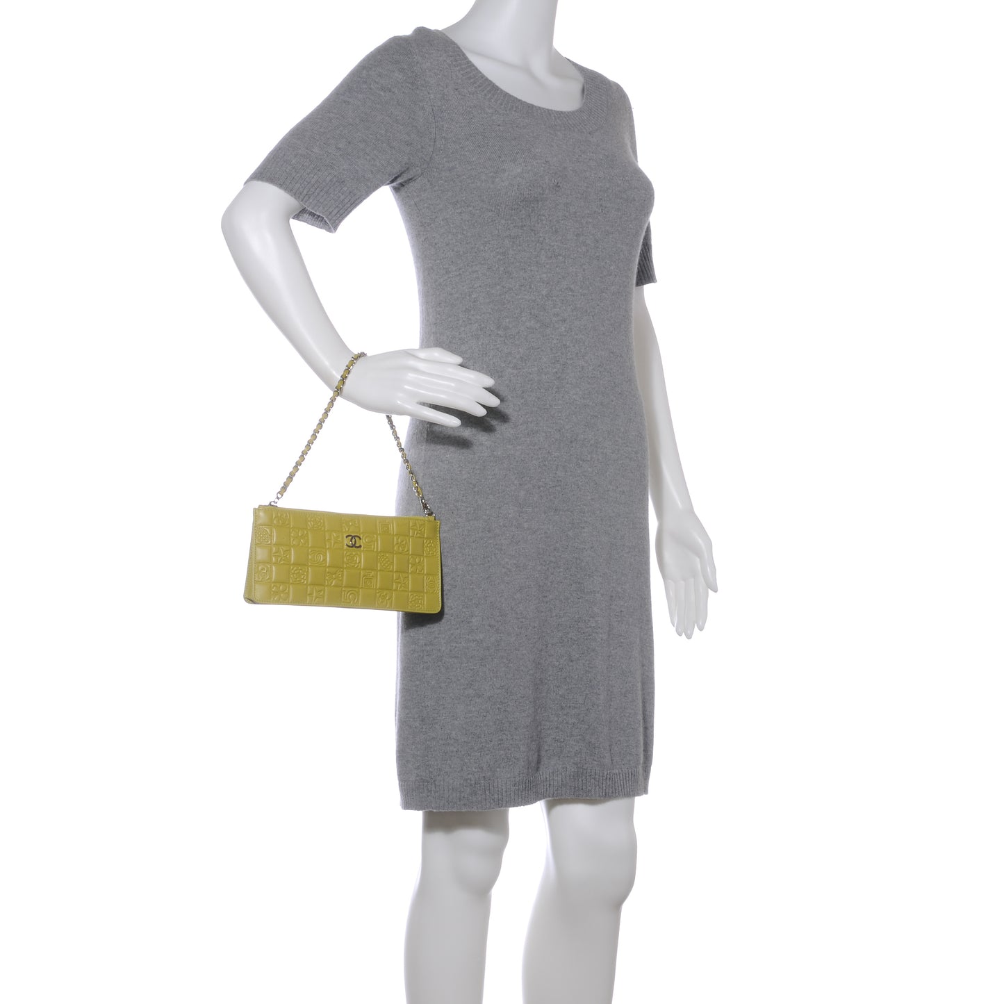 Lambskin Precious Symbols Pochette Chartreuse