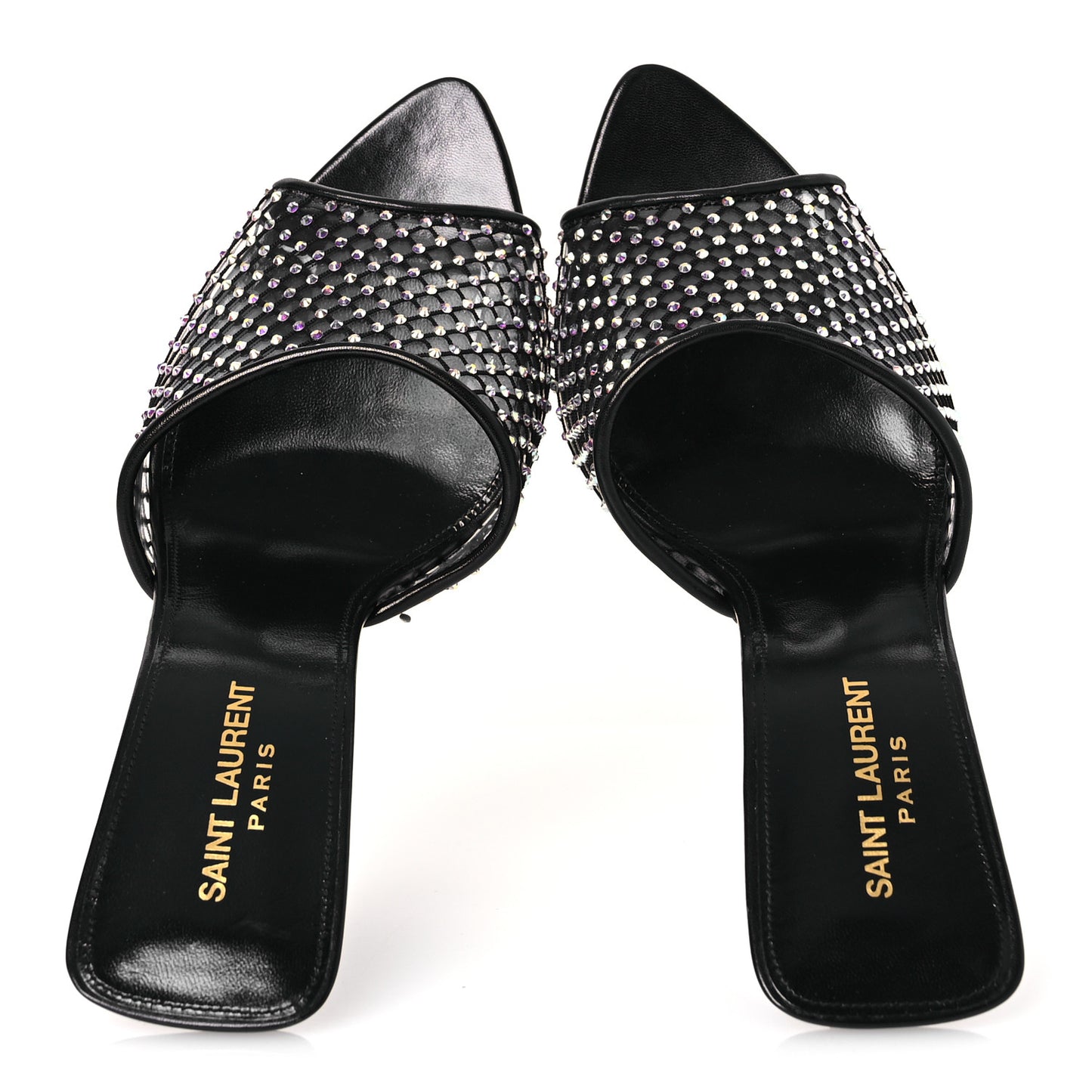 Mesh Strass Giqua 95 Mule Sandals 39 Black