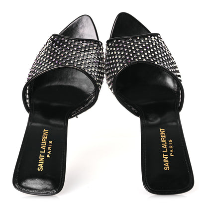 Saint Laurent Mesh Strass Giqua 95 Mule Sandals 39 Black 2 of 12