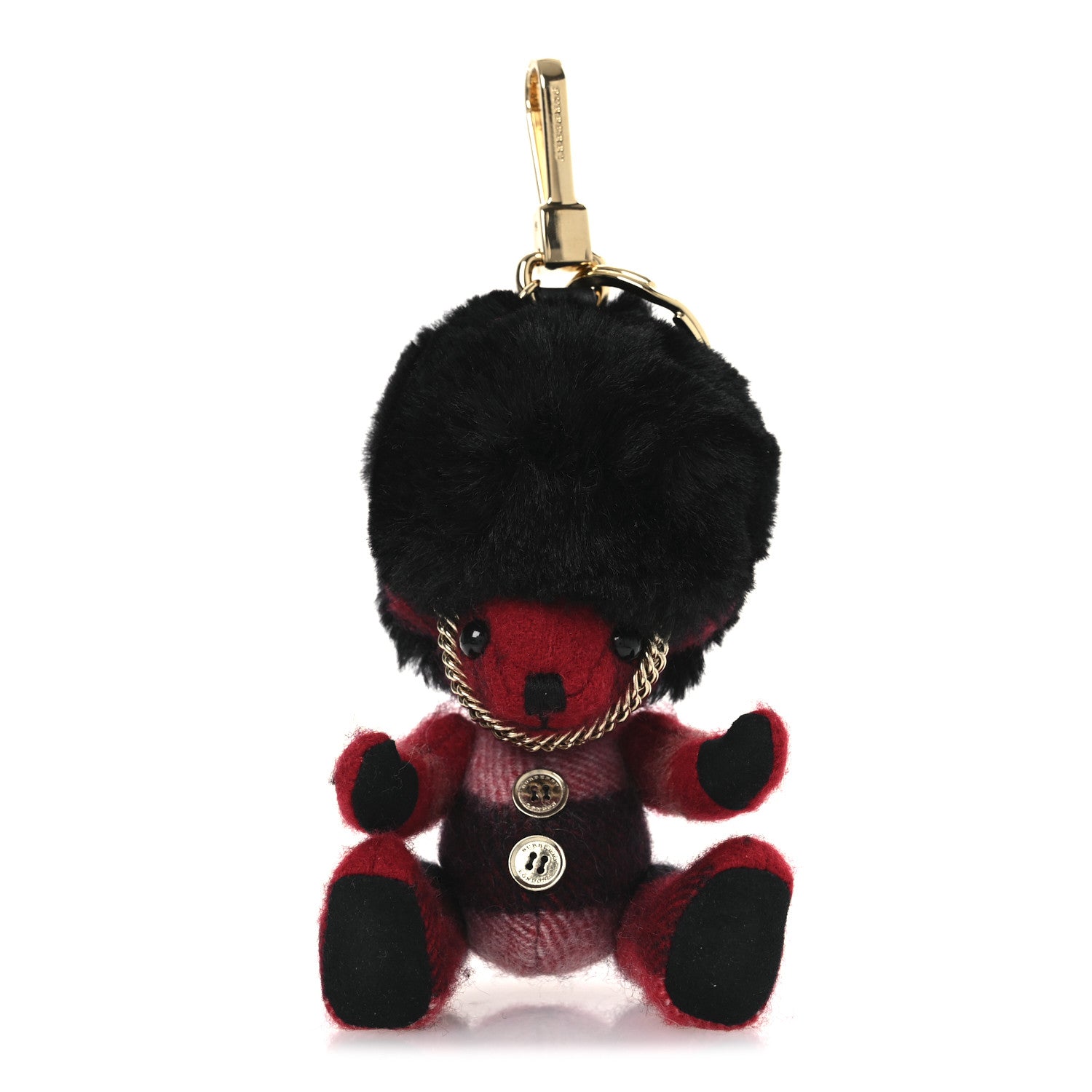 Burberry Cashmere Check Busby Thomas Bear Keychain Charm Parade Red 1 of 4