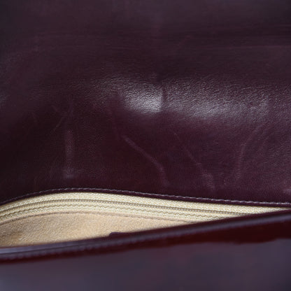 Chanel Patent Chocolate Bar Quilted CC Flap Burgundy 15 of 15
