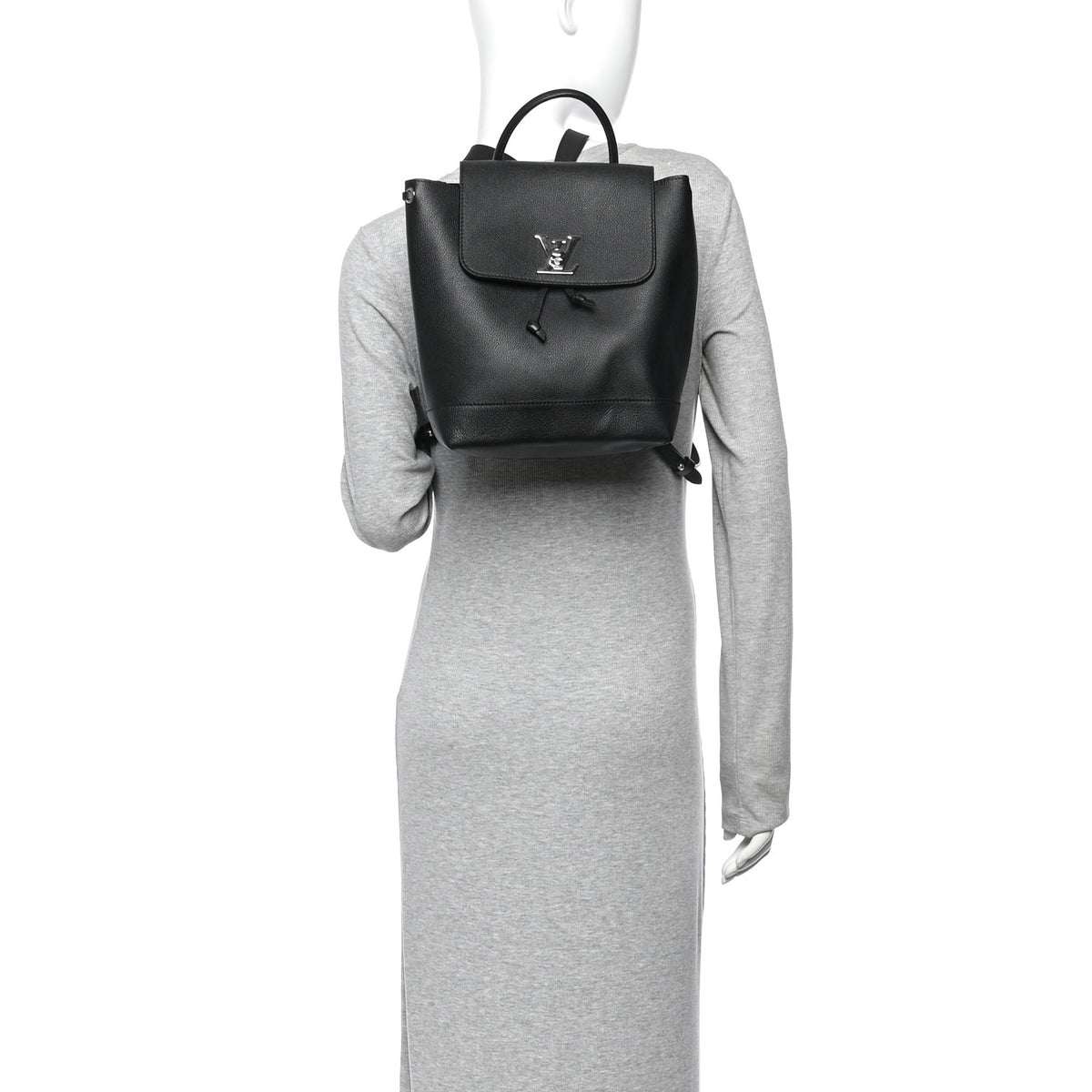 Louis Vuitton Calfskin Lockme Backpack Black 2 of 10