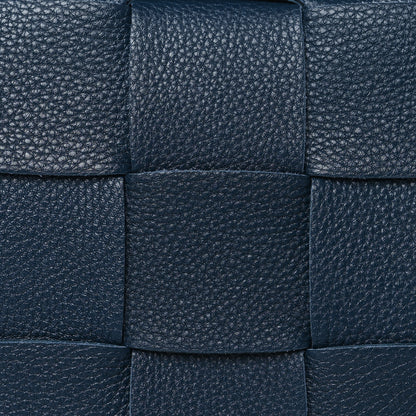 Bottega Veneta Grained Calfskin Maxi Intrecciato Cassette Crossbody Bag Deep Blue 8 of 11