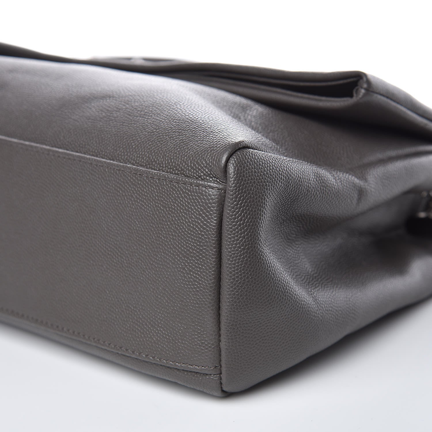 Saint Laurent Grain De Poudre Medium West Hollywood Monogram Fold-Over Earth 9 of 9