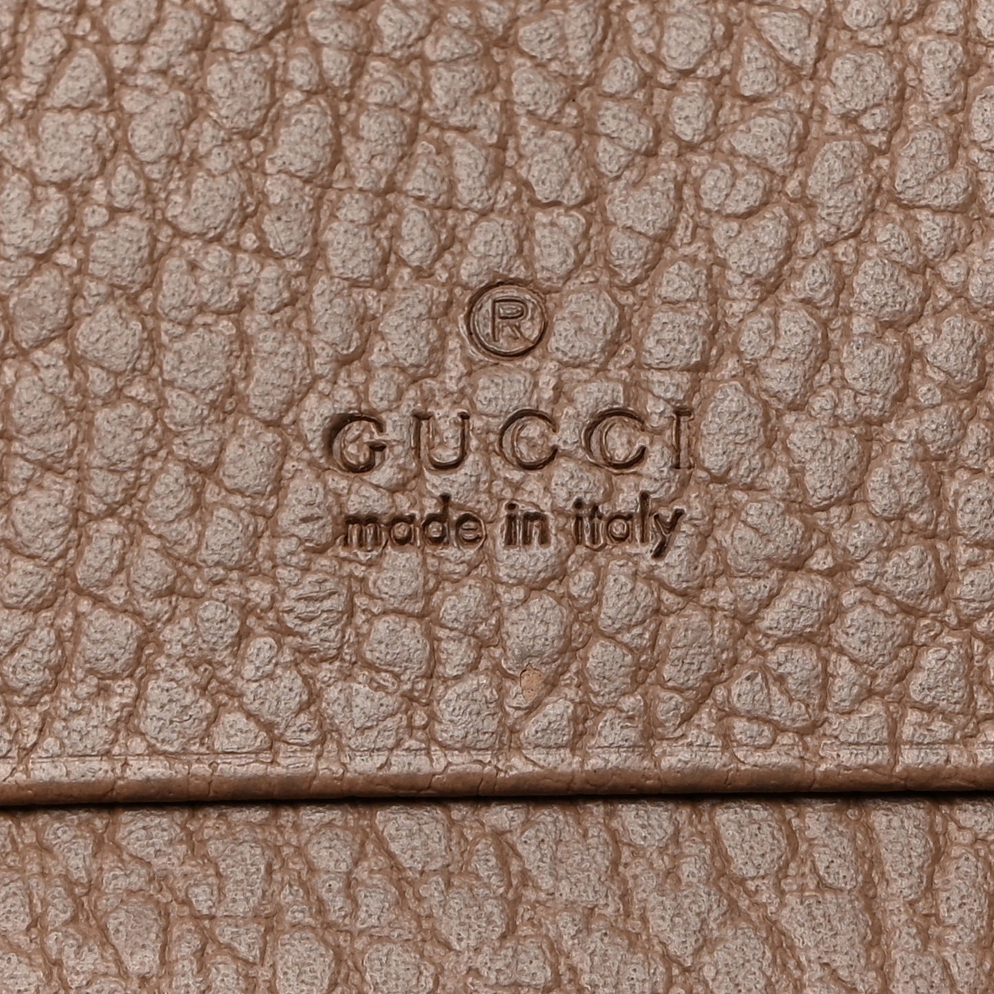 Pebbled Calfskin GG Marmont Card Case Porcelain Rose