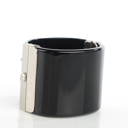 Chanel Resin Crystal CC Cuff Black 3 of 7