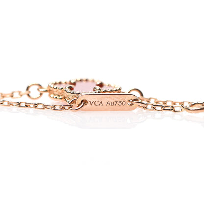 Van Cleef & Arpels 18K Rose Gold Carnelian Sweet Alhambra Bracelet 3 of 4