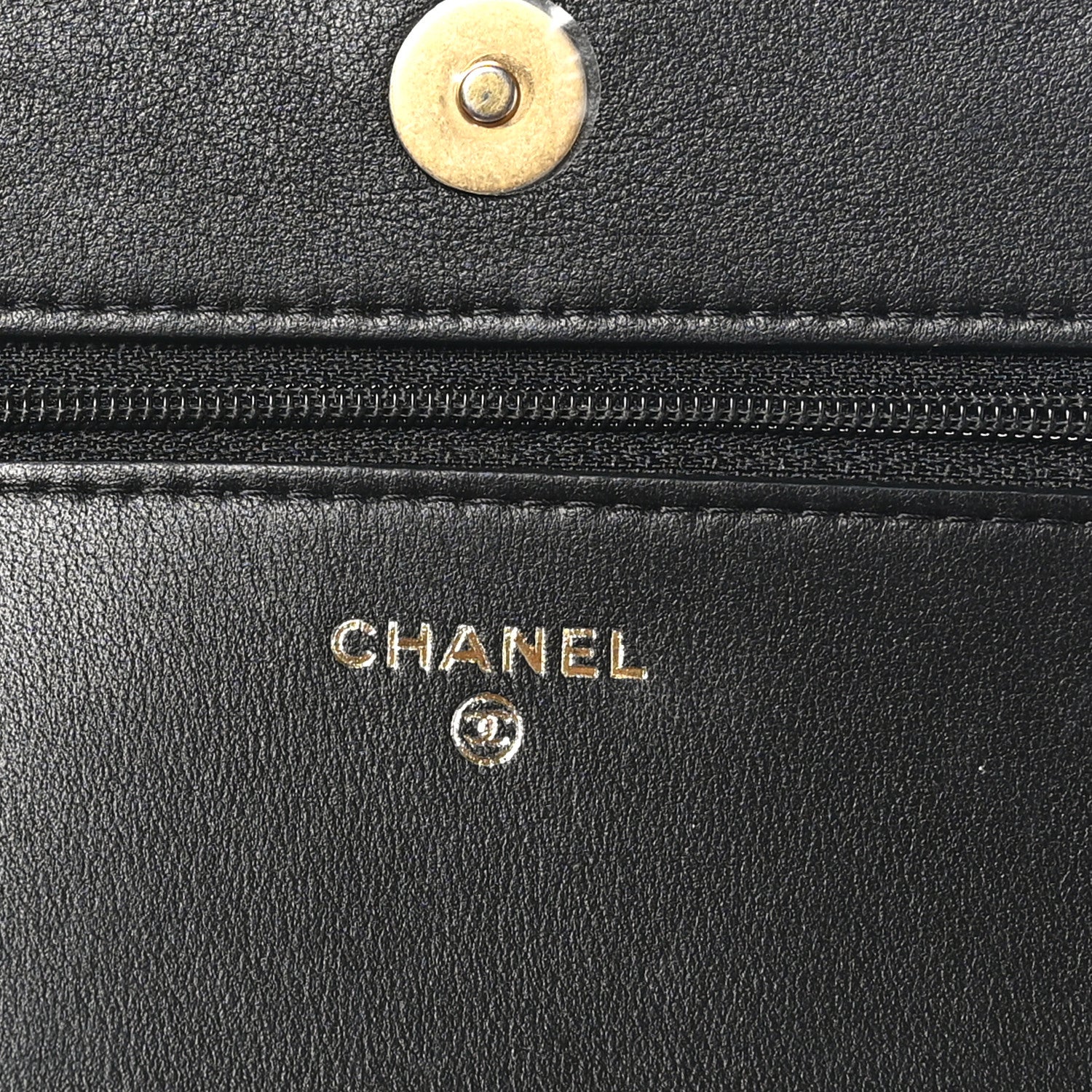 Chanel Calfskin Quilted Pearl Wallet On Chain WOC Black 6 of 11