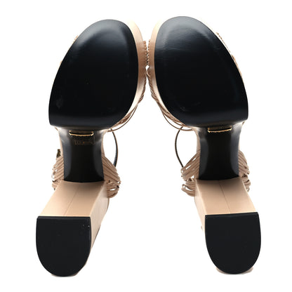 Gucci Malaga Kid Knotted Strap Crawford Platform Sandals 36 Skin Rose 5 of 7