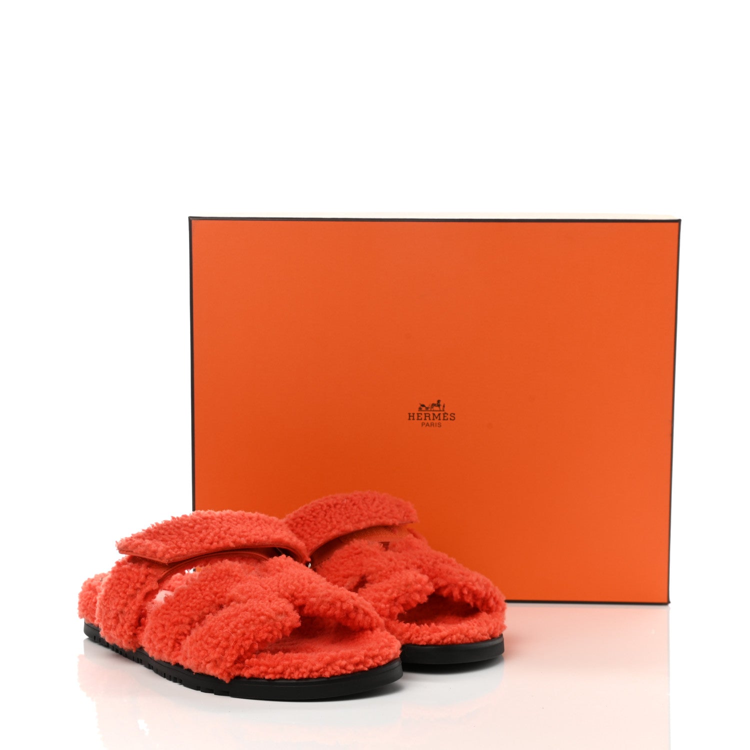 Hermes Woolskin Womens Chypre Sandals 42 Orange 8 of 8