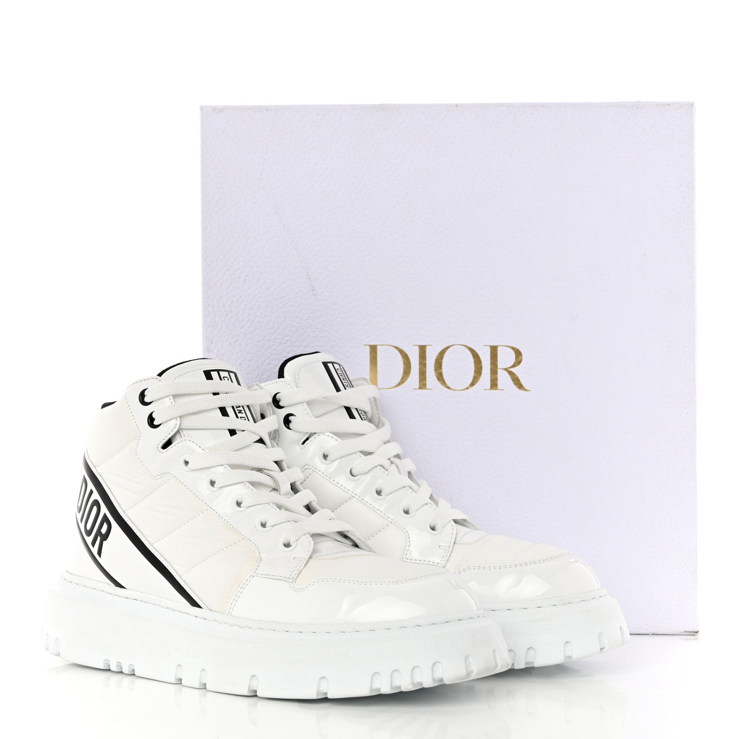 Christian Dior Nylon Fabric Womens D-Player High Top Sneakers 39 White Black 9 of 9
