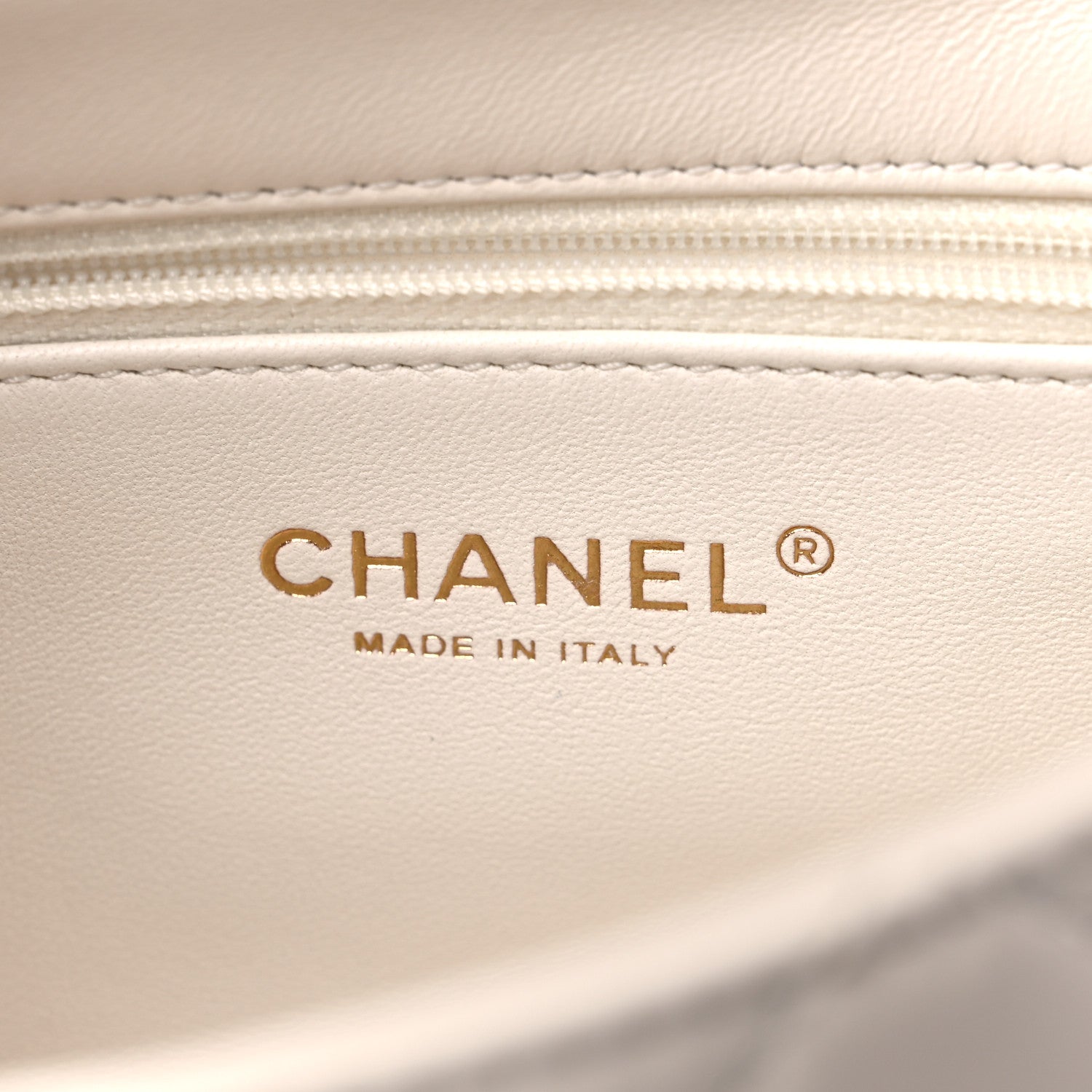 Chanel Shiny Lambskin Quilted Golden Links Top Handle Flap White 6 of 10