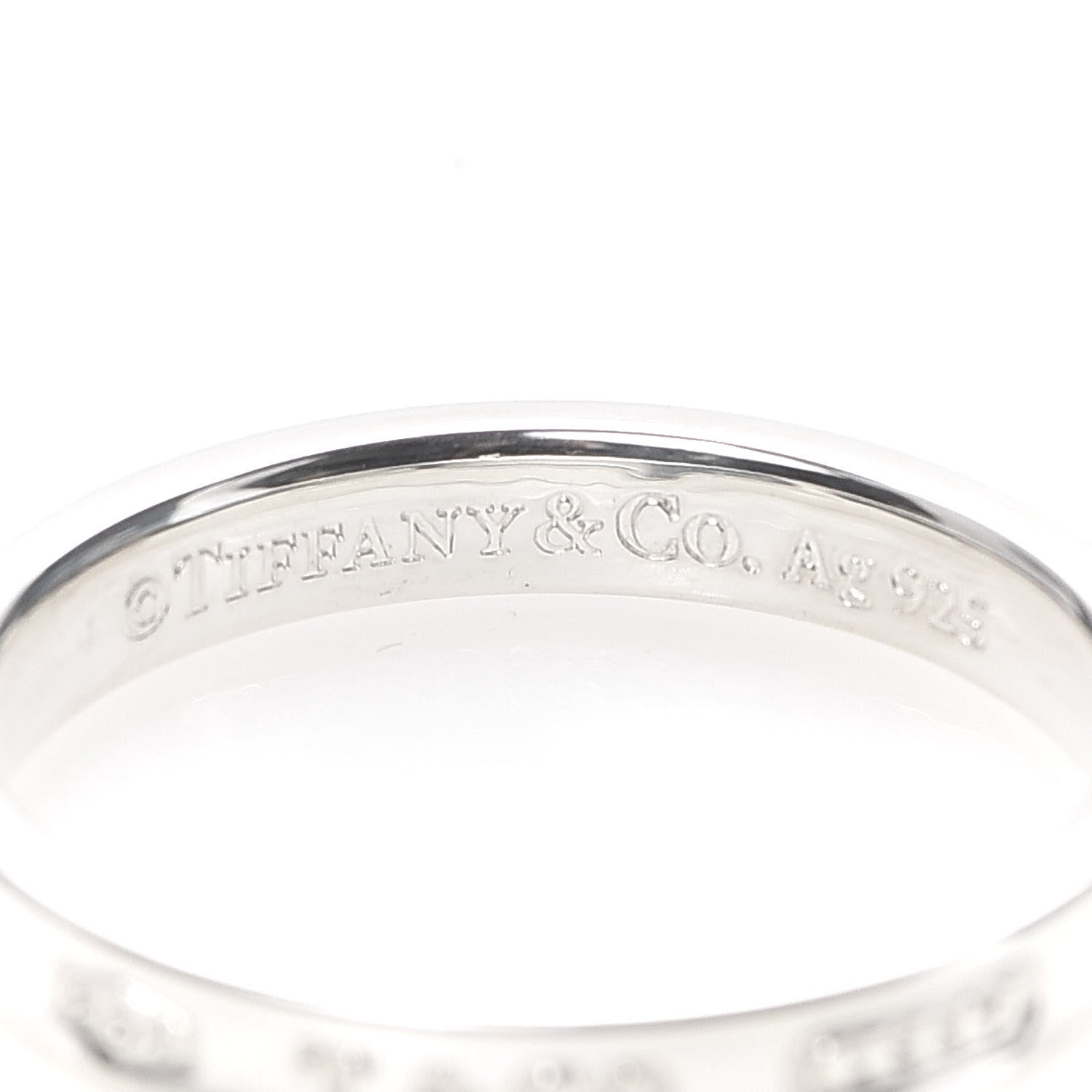 Tiffany Sterling Silver Narrow 1837 Band Ring 68 12.25 4 of 5