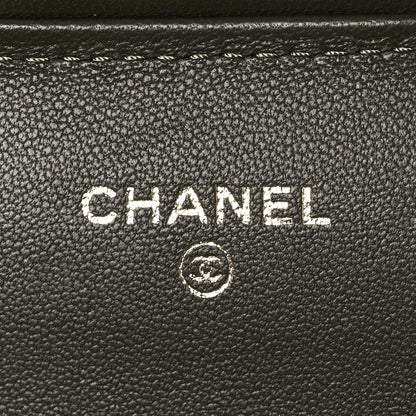 Chanel Calfskin Crocodile Embossed Top Handle Long Clutch With Chain Khaki 6 of 12