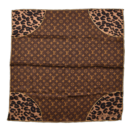 Louis Vuitton Silk Leopard Monogram Square Scarf 1 of 5