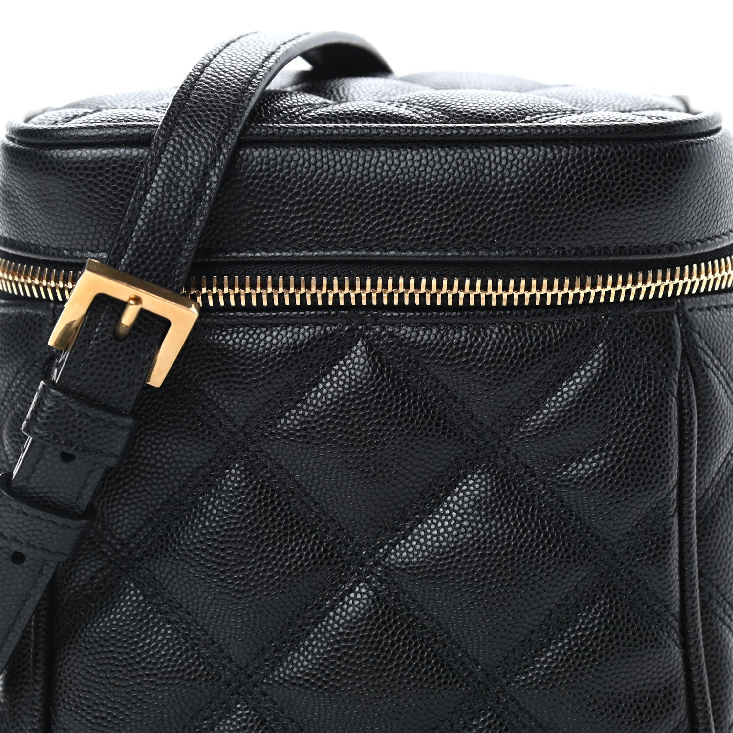 Saint Laurent Grain de Poudre Quilted 80's Vanity Bag Black 9 of 9