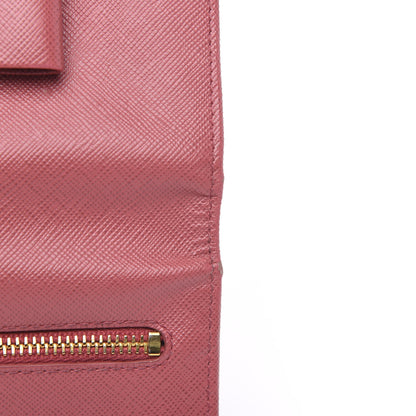 Prada Saffiano Bow Continental Wallet Peonia 9 of 12