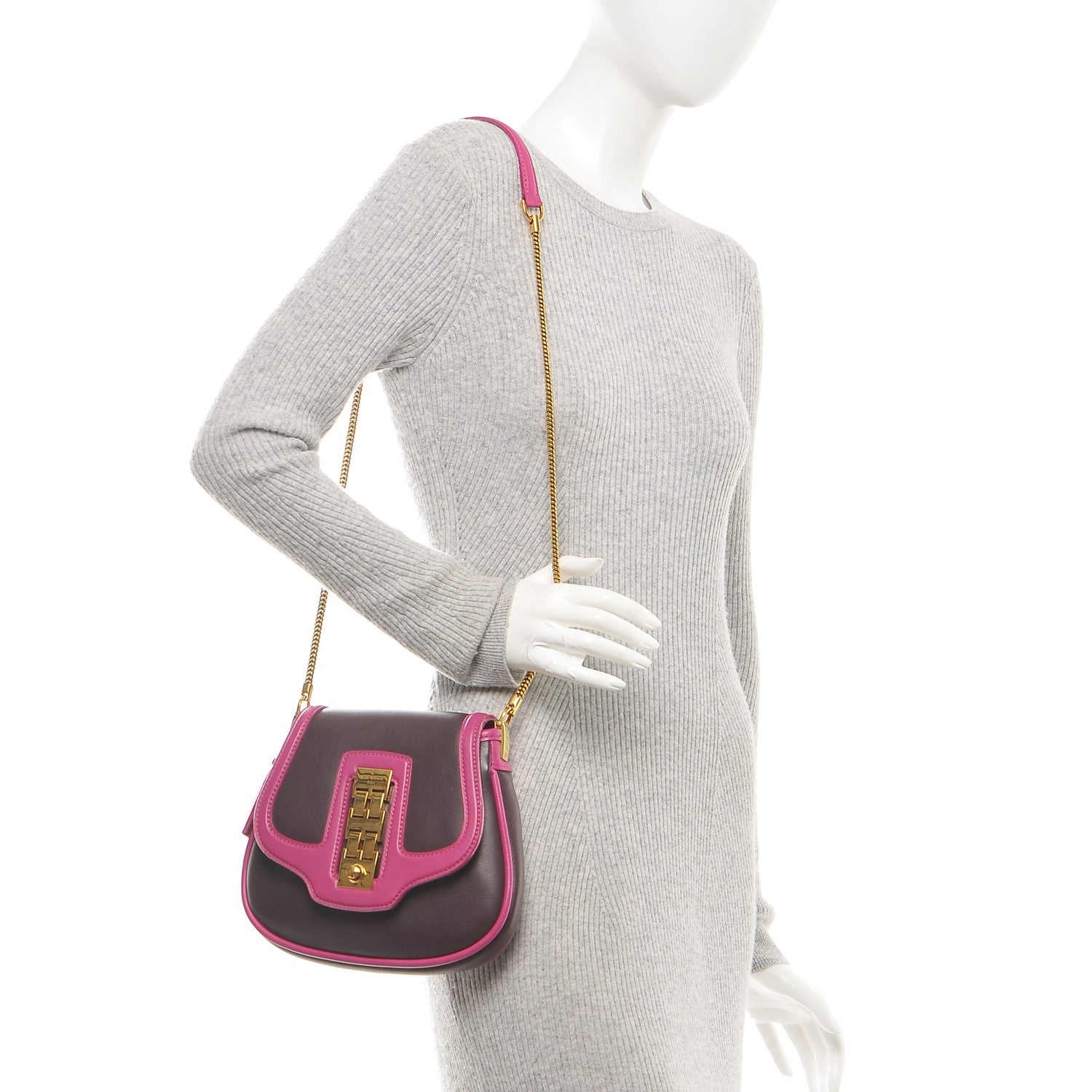 Louis Vuitton Cuir Art Deco Trapeze Prune Cyclamen 2 of 8