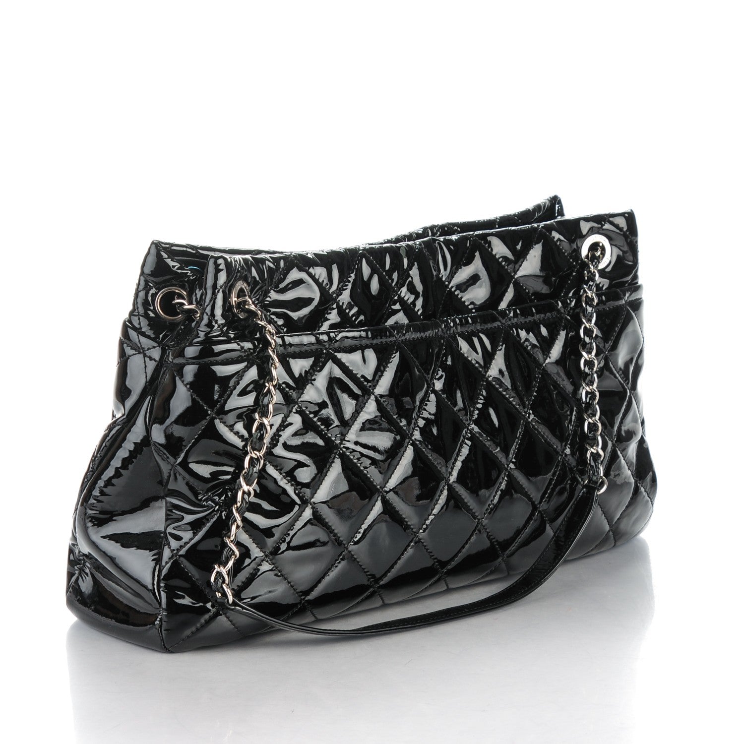 Chanel Patent Quilted Timeless CC Soft Tote Black 3 of 9