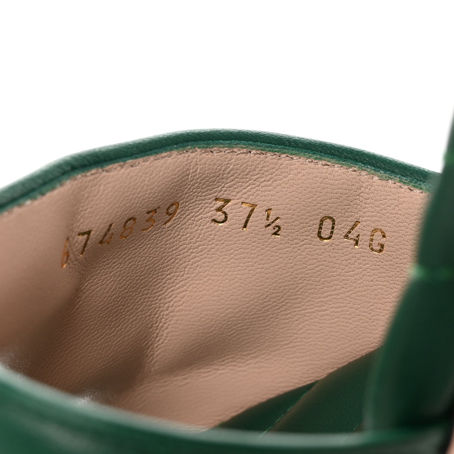 Gucci Nappa Matelasse GG Marmont 75mm Slide Sandals 37.5 Emerald 8 of 9