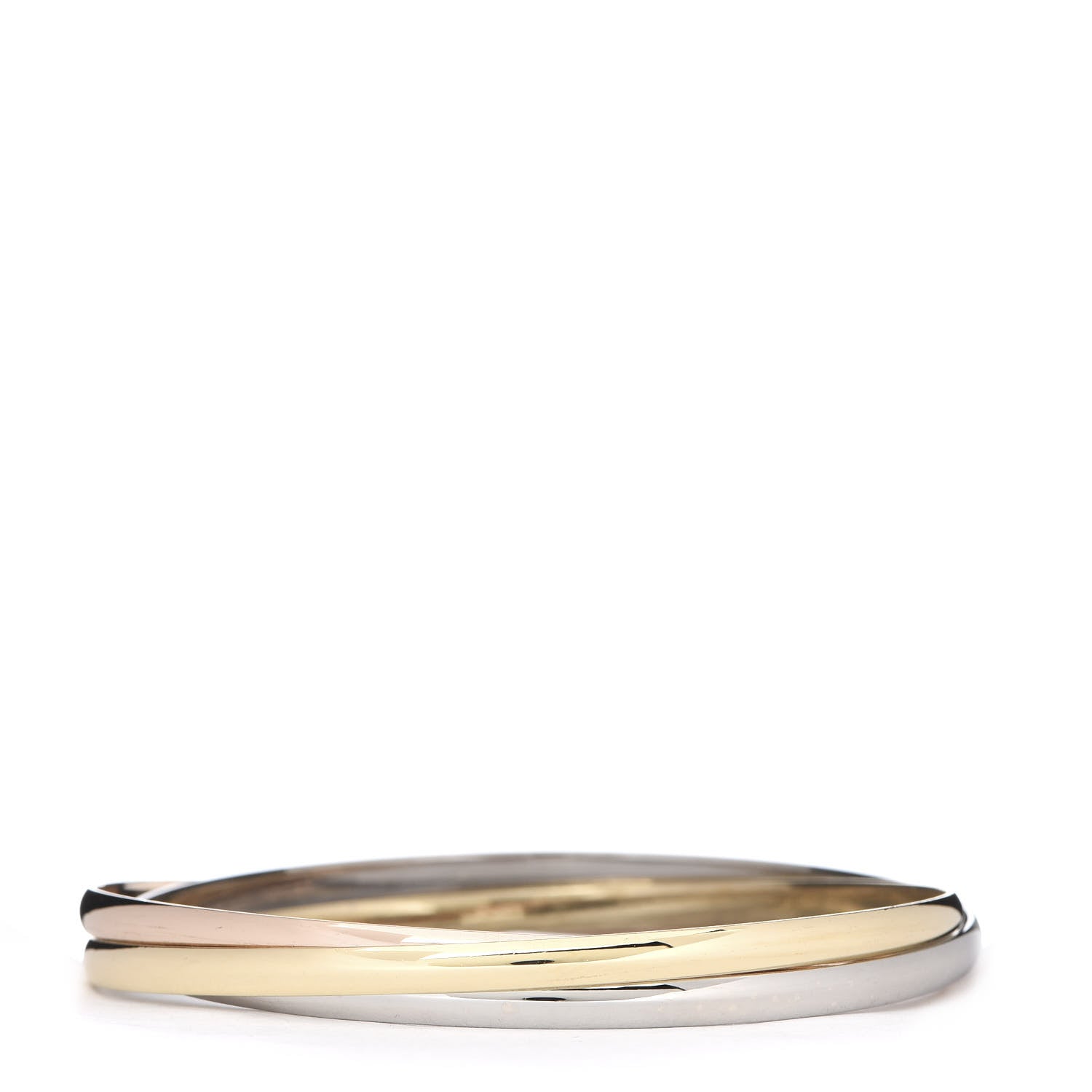 Cartier 18K Pink Yellow White Gold 3.5mm Trinity Bangle Bracelet 62 3 of 6