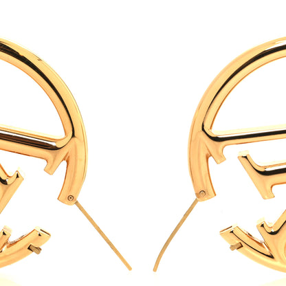 Louis Vuitton Metal Louise Hoop Earrings Gold 3 of 5