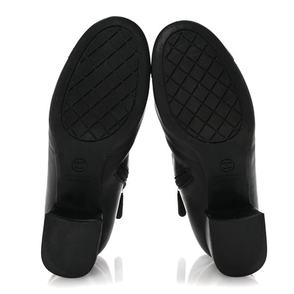 Chanel Stretch Lambskin Cap Toe CC Short Boots 38.5 Black 6 of 8