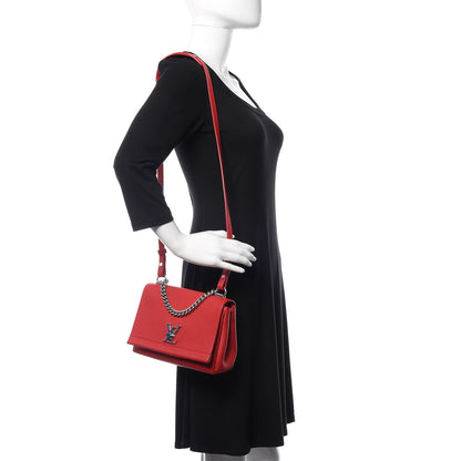 Louis Vuitton Calfskin Lockme II Chain Bag BB Rubis 2 of 9