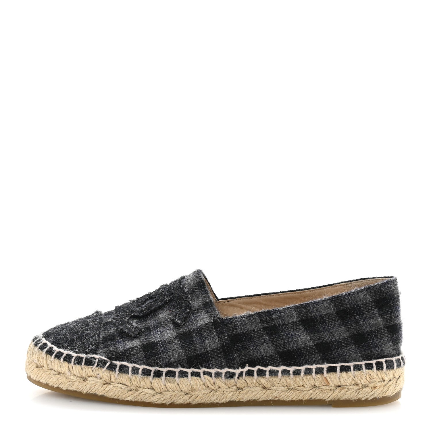 Chanel Flannel CC Espadrilles 36 Dark Grey Black 1 of 9