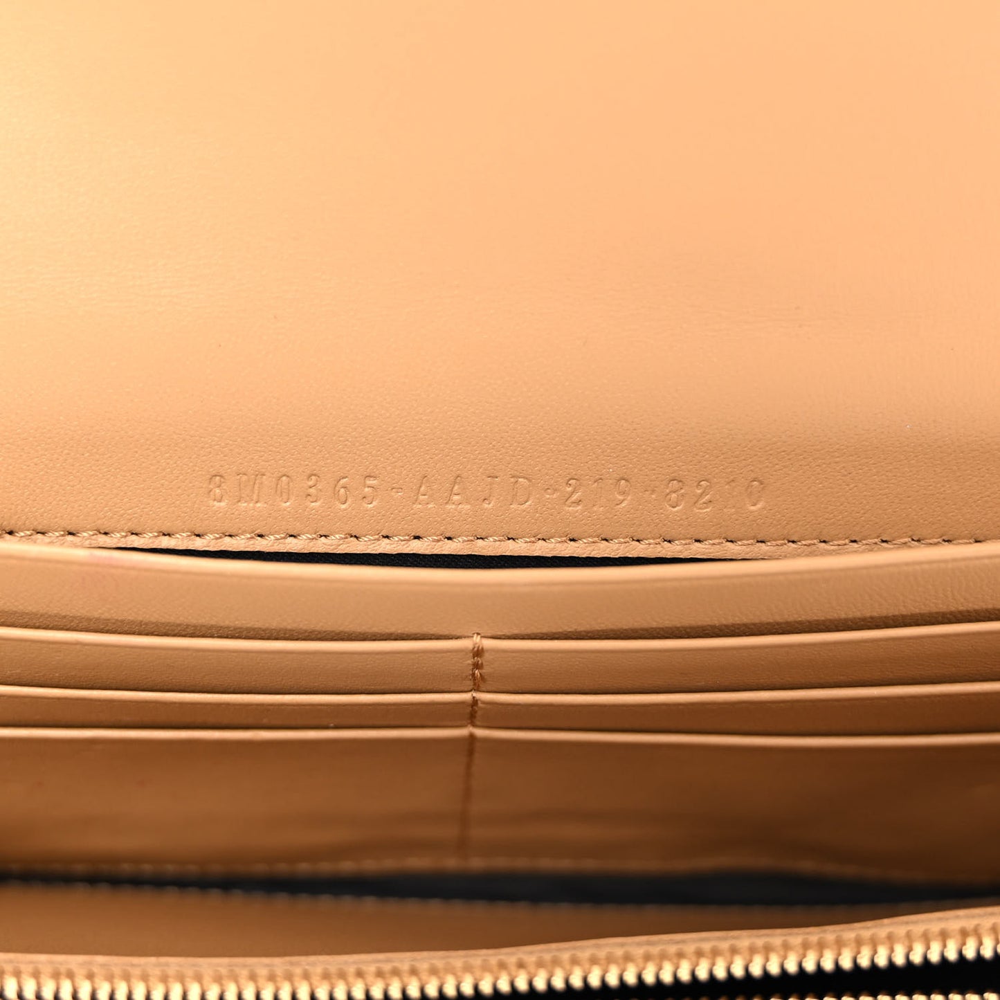 Nappa Matisse FF Embossed Continental Wallet On Chain Miele Scuro