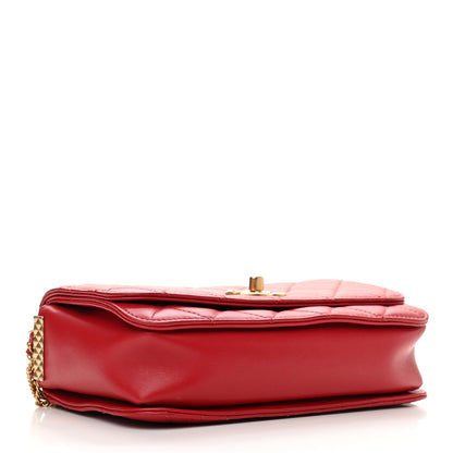 Chanel Lambskin Quilted Multiple Chain Flap Red 4 of 11