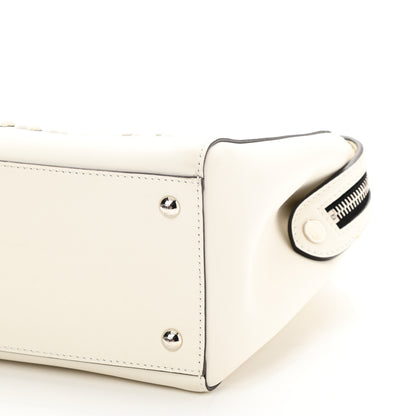 Fendi Vitello Baltico Dolce Shiny Nappa Lace Up DotCom Satchel White Parrot 12 of 13