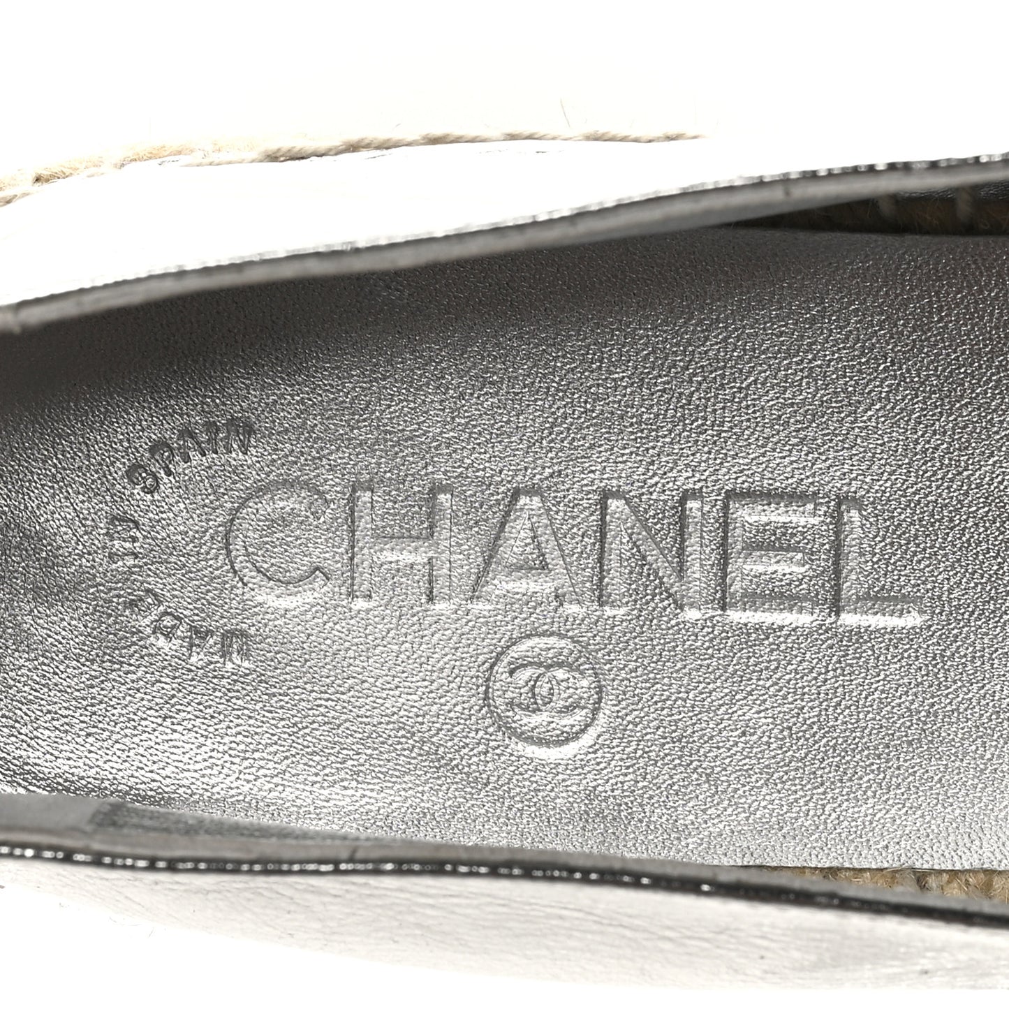 Laminated Goatskin CC Espadrilles 41 Silver