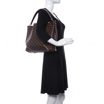 Louis Vuitton Damier Ebene Caissa Hobo Rose Ballerine 2 of 9