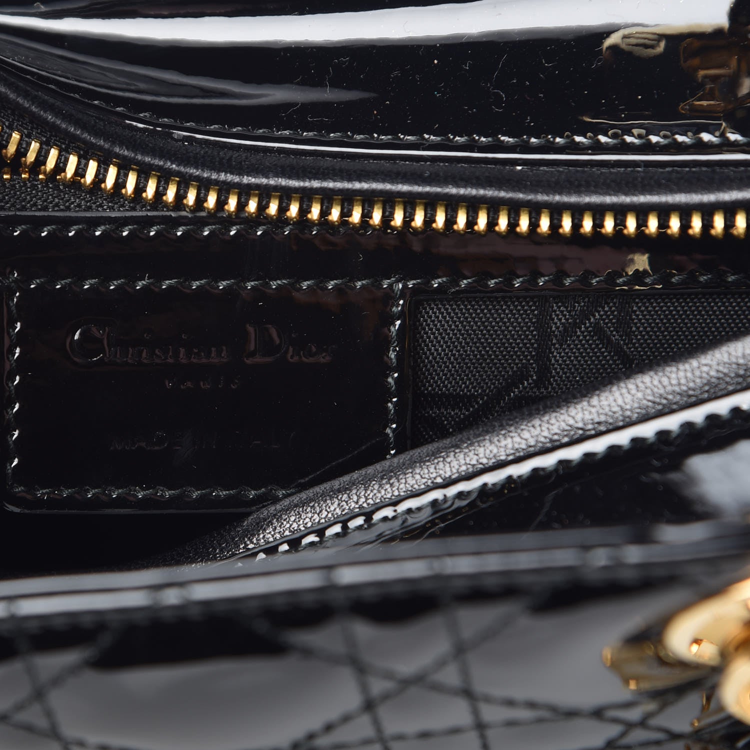 Christian Dior Patent Cannage Medium Lady Dior Black 7 of 10