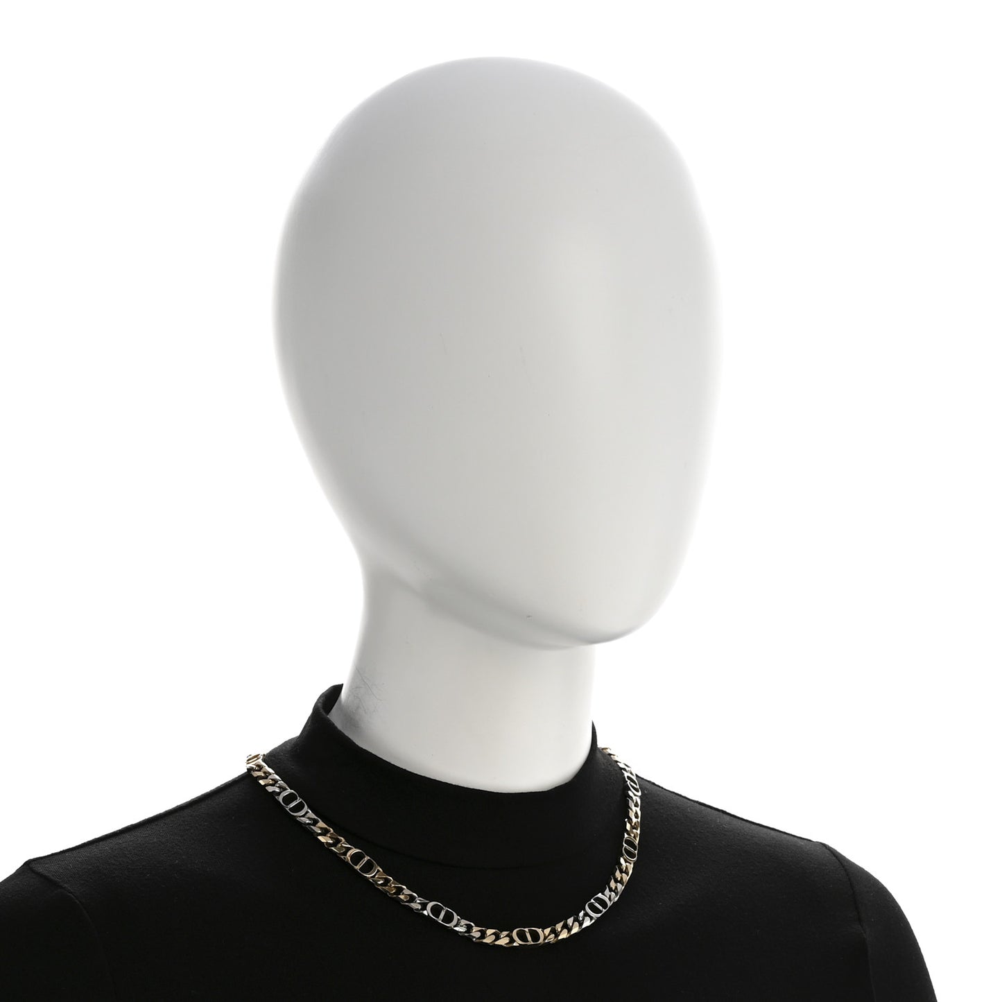 Brass CD Icon Thin Chain Link Necklace Silver Gold