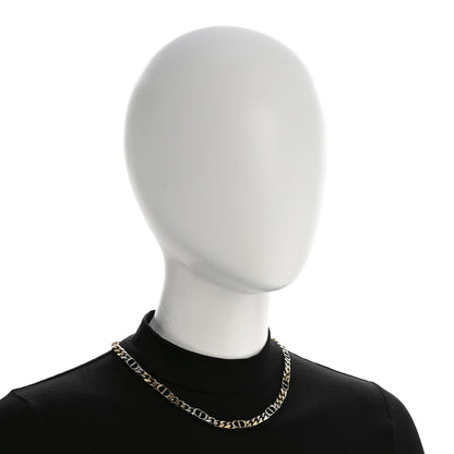 Christian Dior Brass CD Icon Thin Chain Link Necklace Silver Gold 2 of 7