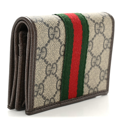 Gucci GG Supreme Monogram Web Ophidia Small Wallet Beige Dark Brown 3 of 8
