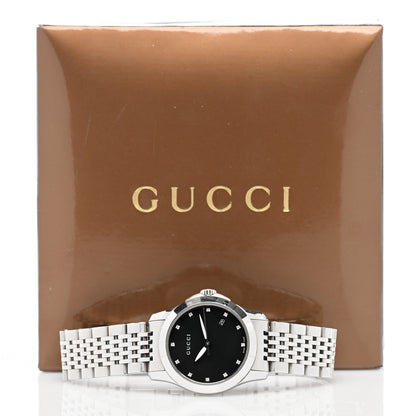 Gucci Stainless Steel Diamond 27mm G-Timeless Quartz Watch Black 5 of 5