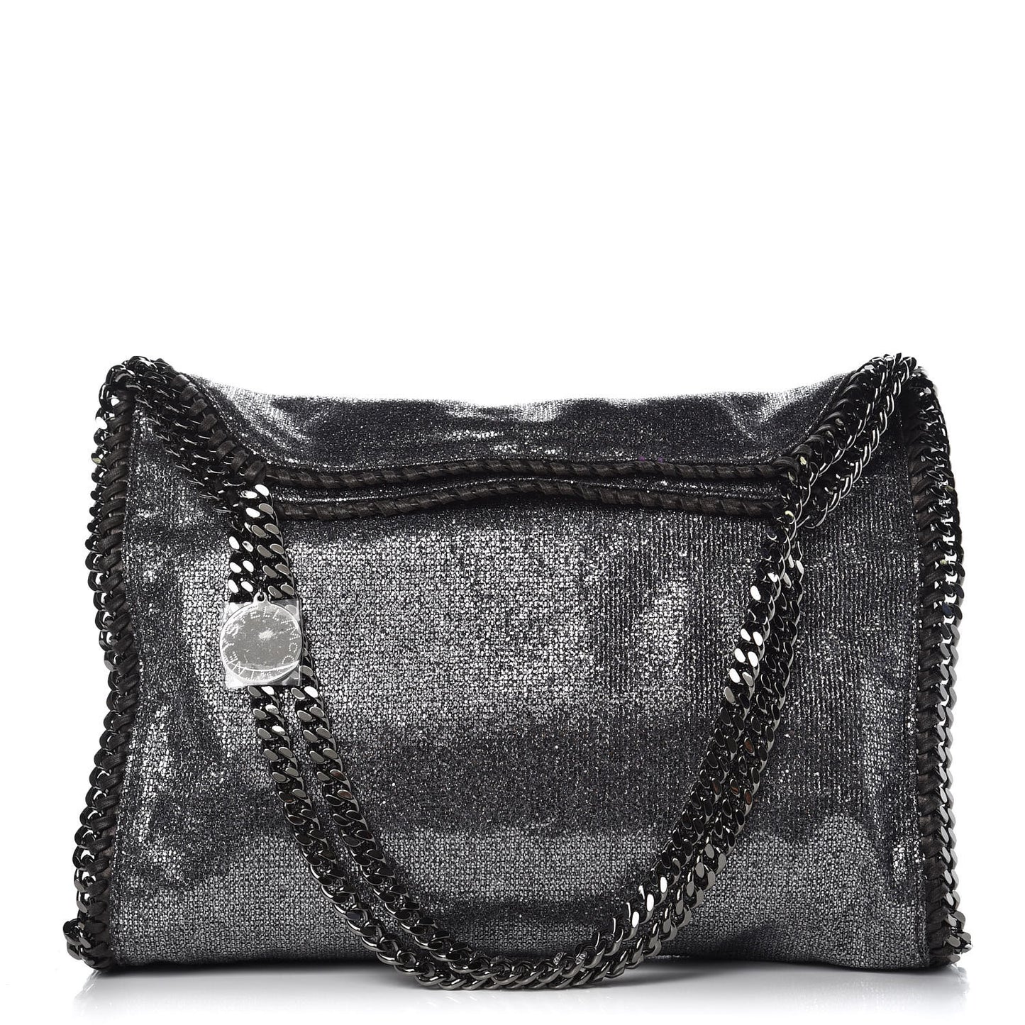 Metallic Glitter Small Falabella Tote Silver