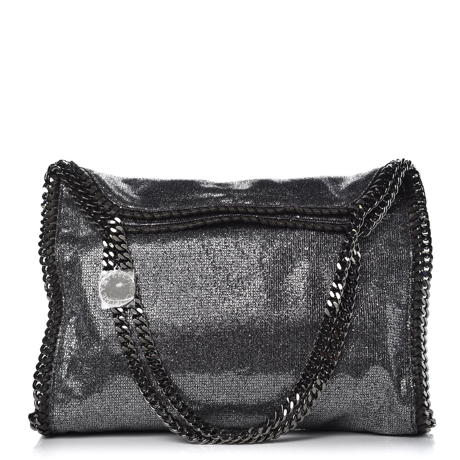Stella McCartney Metallic Glitter Small Falabella Tote Silver 1 of 12