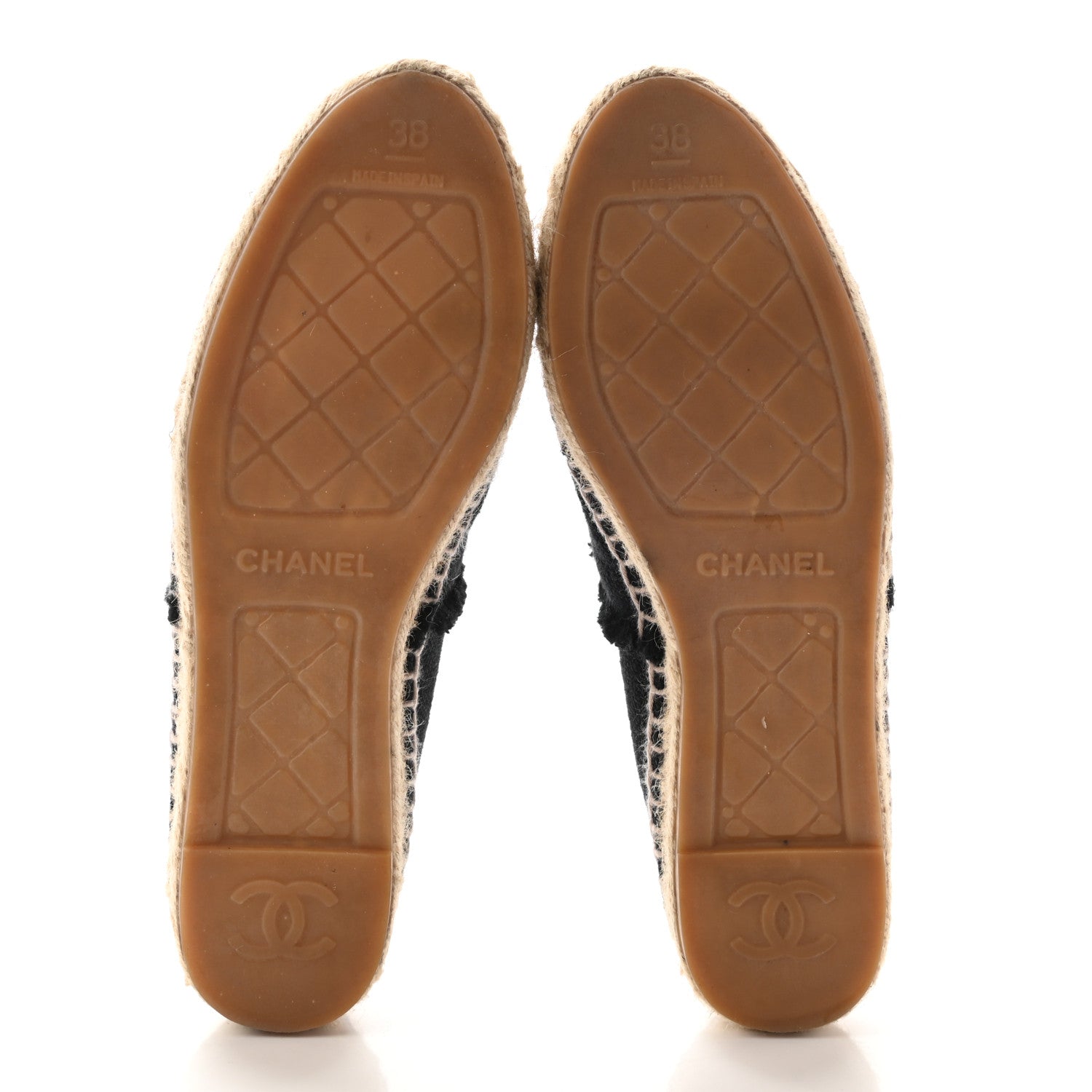 Chanel Denim Toile CC Espadrilles 38 Black 5 of 10