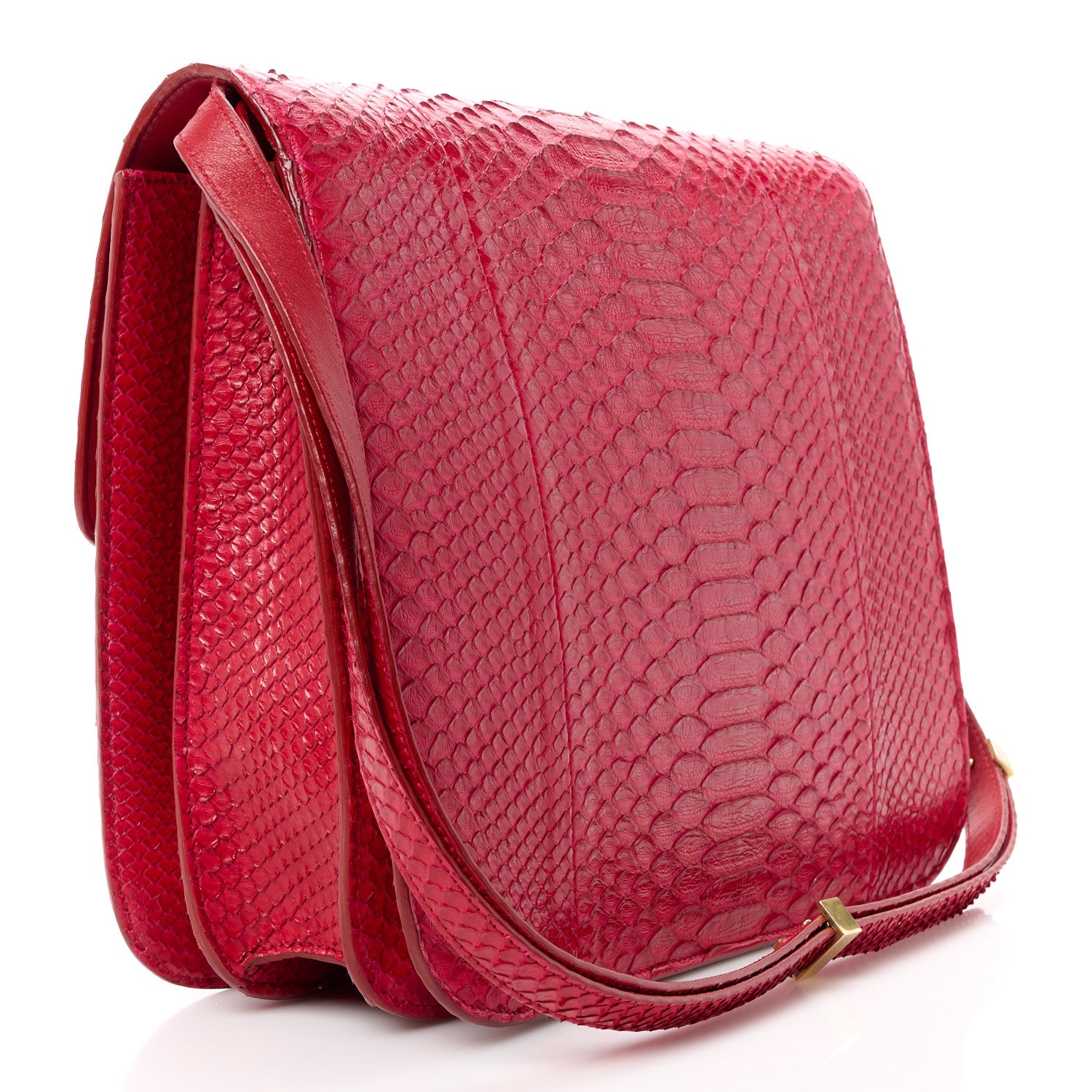 Celine Snakeskin Medium Classic Box Flap Red 3 of 15