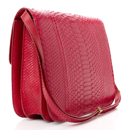Celine Snakeskin Medium Classic Box Flap Red 3 of 15